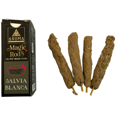 ロリポップインセンス ホワイトセージ マジックロッドAROMAフレグランス - 太めスティック4本