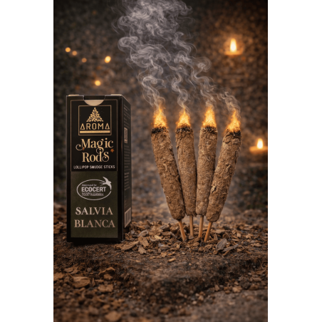 Lecca-lecca Incenso Salvia Bianca Magic Rods AROMA Fragrances - 4 bastoncini spessi
