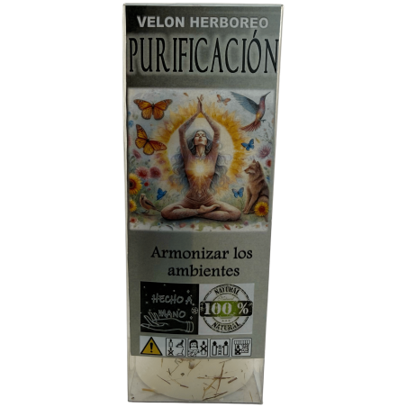 Vela de Ervas Purificadora - Vela Esotérica 14x6cm - Harmoniza ambientes