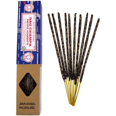Coffret Encens Bio SATYA Nag Champa Smudge - 12 boîtes de 25g.
