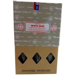 SATYA Organic Incense Box White Smudge - 12 scatole da 25 g.