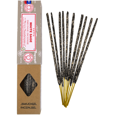 علبة بخور SATYA العضوي برائحة المريمية البيضاء - 12 علبة، كل علبة تحتوي على 25 غرام.
