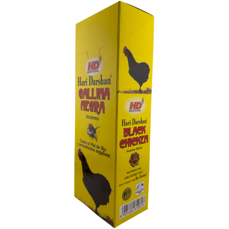 Encens Hari Darshan Poule Noire - Boîte de 6 boîtes à encens hexagonales