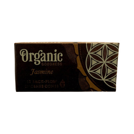 Organic Song of India Jasmine Backflow Incense Cones - Box of 12 cones