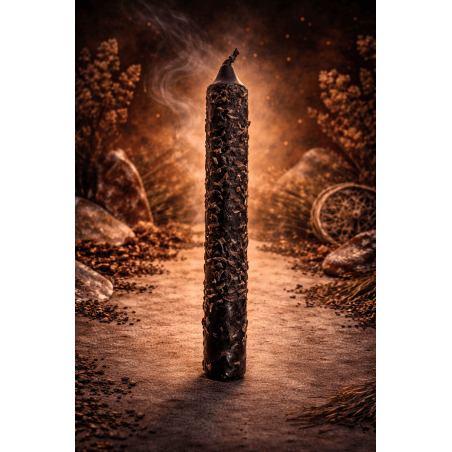 Espelma Preparada Ritualitzada Enterra Treballs 18cm - Contra maleficis i Treu encanteris