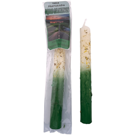 Vela ritualizada preparada para abrir caminhos, 18 cm - Para abrir caminhos e como mensageira de notícias.