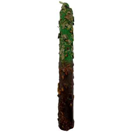 Vela Preparada Ritualizada Laurel, Ruda y Palo Santo 18cm - Prosperidad, Protección y Buena Energía