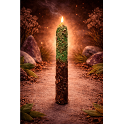 Ritualized Prepared Candle with Laurel, Rue and Palo Santo 18cm - Prosperity, Protection and Good Energy