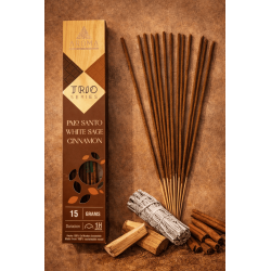Tămâie AROMA Trio Palo Santo, Salvie Albă și Scorțișoară - Seria Trio 1 cutie 15gr.