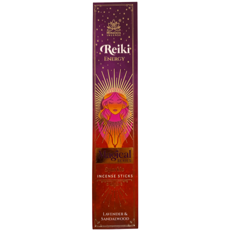 Encens Reiki Énergétique Série Magique Himalaya - Boîte de 25 g d'encens Masala à la lavande et au bois de santal