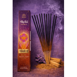 Encens Reiki Énergétique Série Magique Himalaya - Boîte de 25 g d'encens Masala à la lavande et au bois de santal