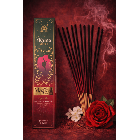 Incenso Himalaia da Série Mágica Kamasutra - Caixa de 25g de Incenso Masala de Jasmim e Rosa