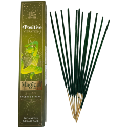 Incenso Positive Vibrations Série Mágica Himalaya - Caixa de 25g de Incenso Masala com Eucalipto e Sálvia Esclareia