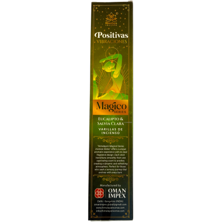 Incenso Positive Vibrations Série Mágica Himalaya - Caixa de 25g de Incenso Masala com Eucalipto e Sálvia Esclareia