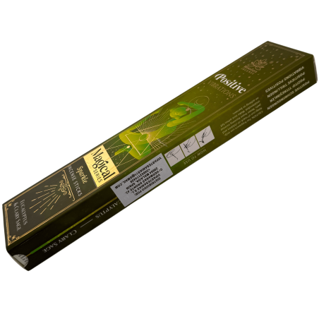 Incenso Positive Vibrations Série Mágica Himalaya - Caixa de 25g de Incenso Masala com Eucalipto e Sálvia Esclareia