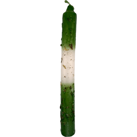 Ritualized Prepared Candle with Rue, Salt and Laurel 18cm - Purification, Protection and Energy Cleansing