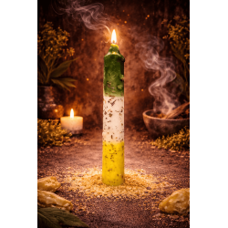 Ritualized Prepared Candle with Rue, Salt and Sulfur 18cm - Cleanses negative environments