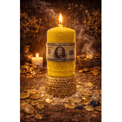 Candela consacrata Don Giovanni del Denaro - Corte dei Don Giovanni - 14x6,5 cm - Prosperità, Abbondanza, Economia