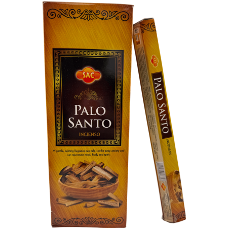 Encens Palo Santo SAC - Boîte de 6 paquets hexagonaux de 20 bâtonnets chacun, soit 120 bâtonnets d'encens