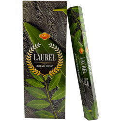 SAC Laurel Incense - Ask med 6 sexkantiga förpackningar med 20 pinnar vardera, 120 rökelsepinnar