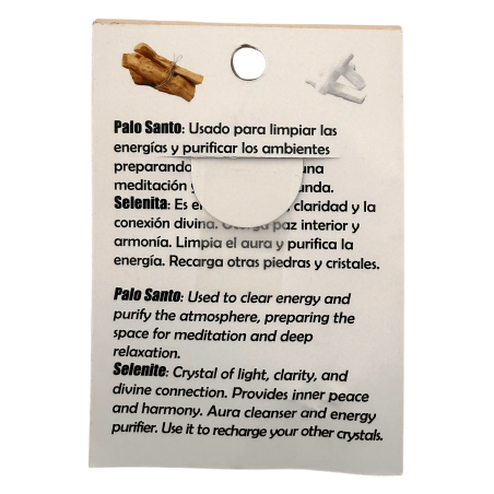 Pulsera Palo Santo y Selenita - Limpieza física, emocional y frente a las malas vibraciones