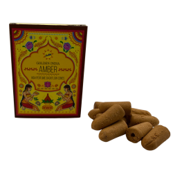 Cones de incenso de refluxo âmbar dourado...