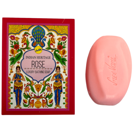 Savon de bain SREE VANI Roses du patrimoine indien - Pain de 75 g