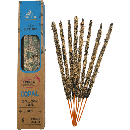 AROMA Nature Bio-Copal-Räucherstäbchenbox – 12 Schachteln mit je 8 dicken Stäbchen