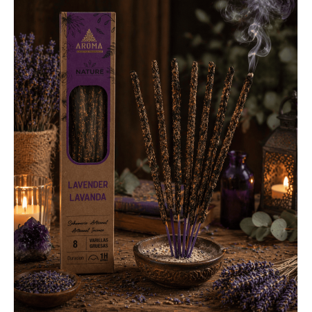 Encens à la lavande bio AROMA Nature (paquet de 3 bâtonnets) - 8 bâtonnets, 1 heure de combustion