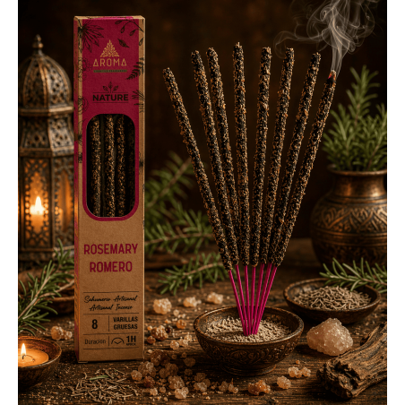AROMAネイチャー オーガニック ローズマリーお香ボックス - 太めのスティック8本入りボックス12箱