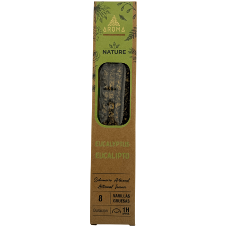 Boîte d'encens bio à l'eucalyptus AROMA Nature - 12 boîtes de 8 bâtonnets épais