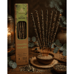 عبوة من 3 أعواد بخور الأوكالبتوس العضوي AROMA ناتشر - 8 أعواد، مدة الاستخدام ساعة واحدة
