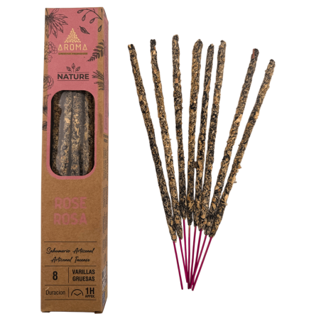 Opakowanie 3 organicznych różowych kadzidełek AROMA Nature – 8 patyczków, czas działania 1 godzina
