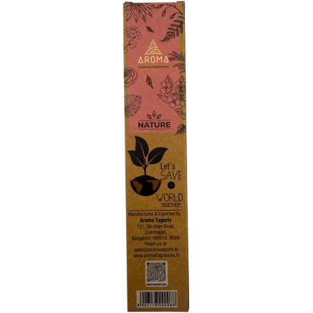 عبوة من 3 أعواد بخور وردي عضوي AROMA ناتشر - 8 أعواد، مدة الاستخدام ساعة واحدة
