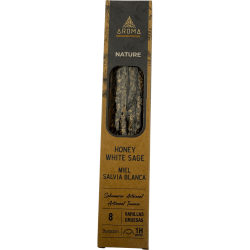 Bio-Räucherstäbchenbox Honig Weißer Salbei AROMA Natur - 12 Schachteln mit je 8 dicken Stäbchen