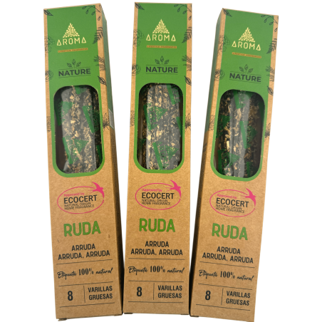 3er-Pack Bio-Räucherstäbchen AROMA Rautenduft – 8 Stück, Brenndauer 1 Stunde