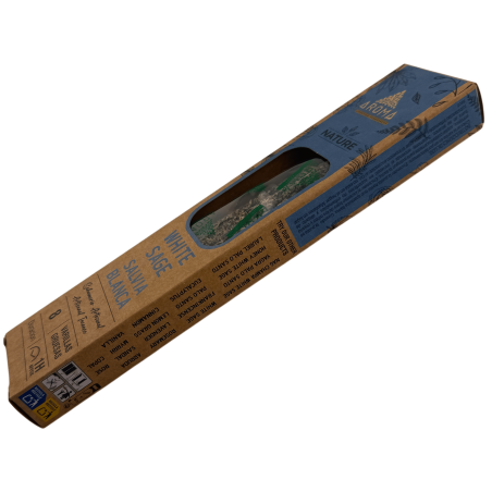 Biologische witte salie wierookdoos AROMA Nature - 12 doosjes van 8 dikke stokjes