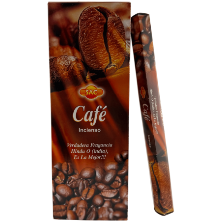 بخور مقهى SAC - علبة تحتوي على 6 عبوات سداسية الشكل، كل عبوة تحتوي على 20 عود بخور، بإجمالي 120 عود بخور