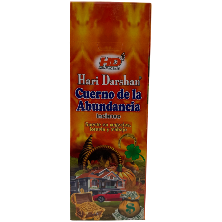 Encens Hari Darshan Corne d'Abondance - Boîte de 6 boîtes à encens hexagonales