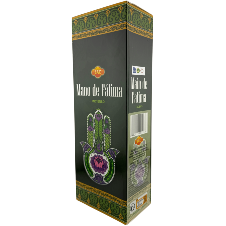 Encens Main de Fatima SAC - Boîte de 6 paquets hexagonaux de 20 bâtonnets chacun, soit 120 bâtonnets d'encens