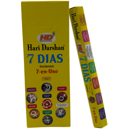 Encens Hari Darshan 7 jours - Boîte de 6 boîtes à encens hexagonales