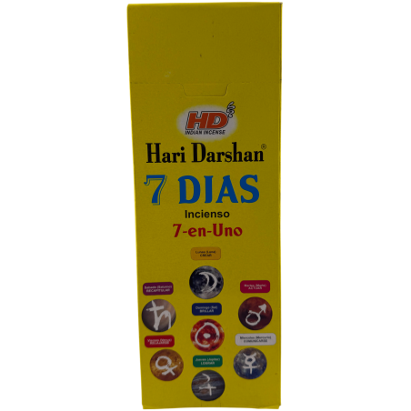 Encens Hari Darshan 7 jours - Boîte de 6 boîtes à encens hexagonales