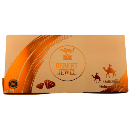 Encens arabe Dhoop Desert Jewel de Misbah, édition parfumerie DMP - 10 bâtonnets d'encens avec brûleur