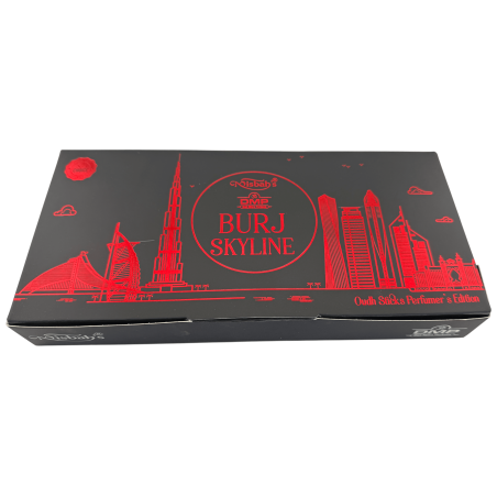 Encens arabe Dhoop Burj Skyline Misbah's DMP Perfumer Edition - 10 bâtonnets d'encens avec brûleur