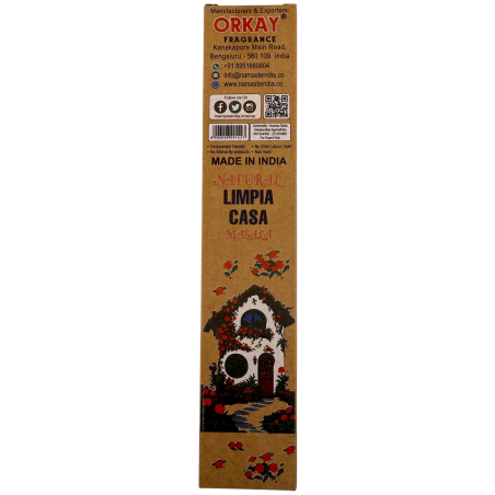 Incienso natural Limpia Casas Namaste India Natural Masala Orkay - 1 cajetilla de incienso orgánico 30gr.