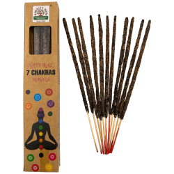 Natural Incense 7 Chakras Namaste India Natural Masala Orkay - 1 Schachtel Bio-Räucherstäbchen 30g.