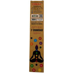 Incienso natural 7 Chakras Namaste India Natural Masala Orkay - 1 cajetilla de incienso orgánico 30gr.