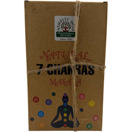 Coffret d'encens naturel 7 Chakras Namaste India Natural Masala Orkay - 12 boîtes d'encens bio 30gr.