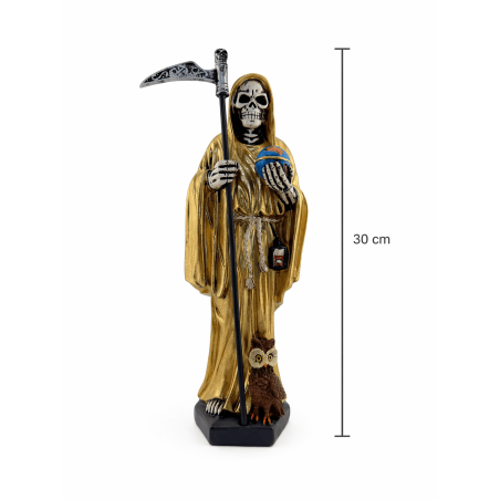 Statua in resina della Sacra Morte, 30 cm, dorata