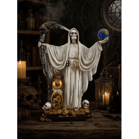 White Santa Muerte Resin Figure with Ball 30cm